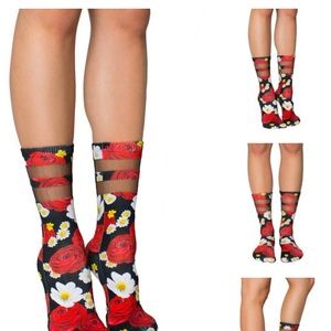 Living Royal Rose Mesh Socks